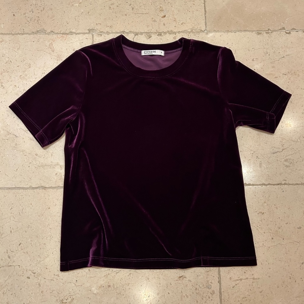 Stateside Purple Velvet Tee Size S